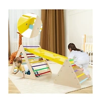 Hongge 3 Piece Toddler Triangle Set Montessori with 2 Climbing Triangles and 1 Ramp