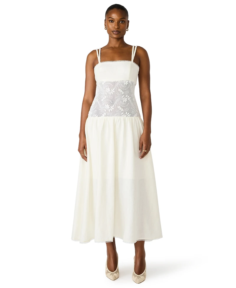 Steve Madden Juniors' Braided Strap Square Neck Midi Dress