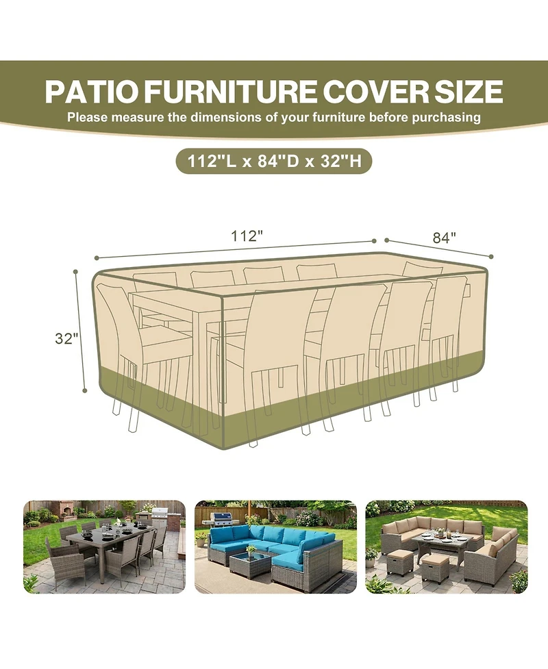Aoodor Heavy Duty Outdoor Furniture Set Cover