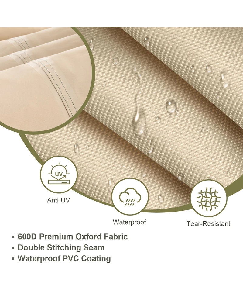 Aoodor Heavy Duty Outdoor Furniture Set Cover, 600D Waterproof Oxford Patio Sectional Set Cover Covers with Air Vents for Patio General Purpose Table