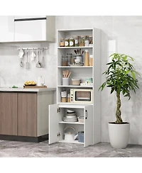 Slickblue 70 Inch Bookshelf 6-Tier with Storage Cabinet and Shelves