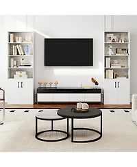 Slickblue 70 Inch Bookshelf 6-Tier with Storage Cabinet and Shelves