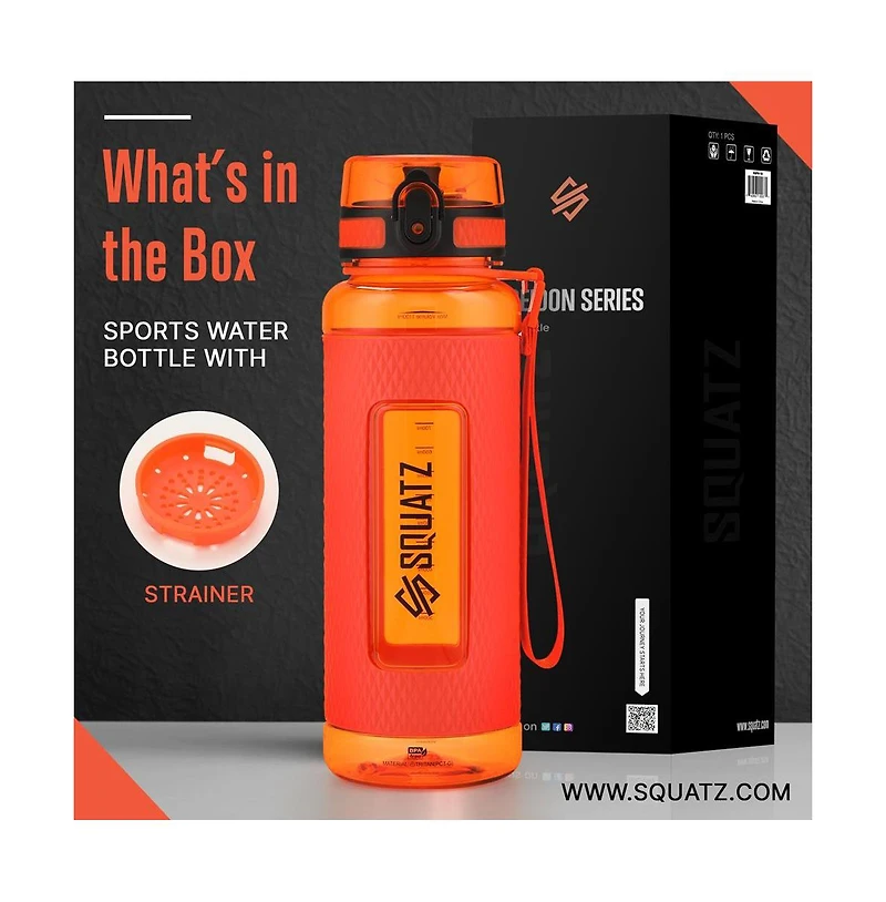 Squatz 1100ml Sports Water Bottle with Fruit Infuser Strainer