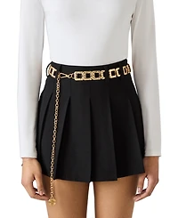 Steve Madden Gold-Tone Hammered Square Link Chain Belt