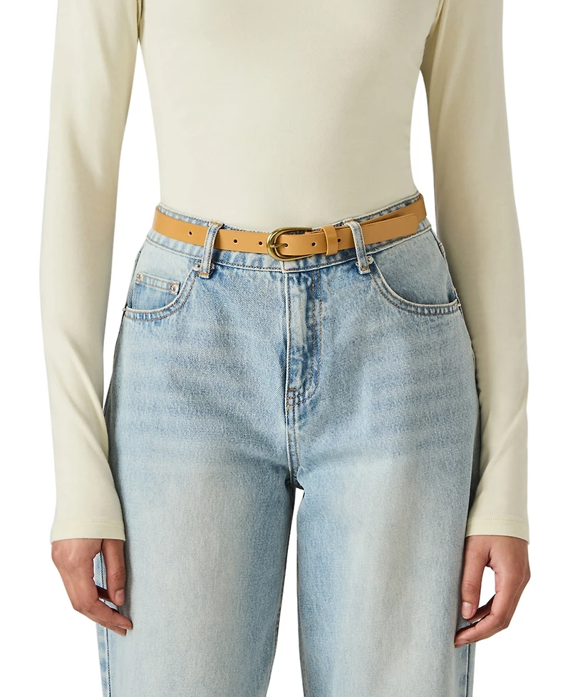 Steve Madden Polyurethane Square, Plaque and Dome Buckle 3-Piece Belt Set