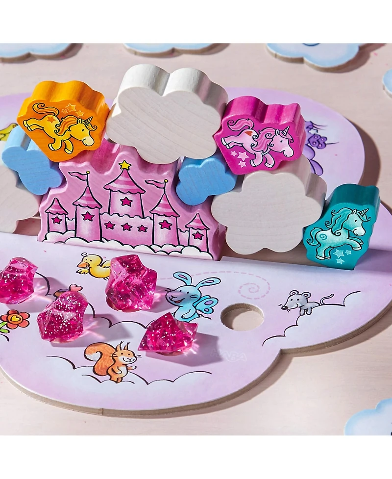 Haba Unicorn Glitterluck Cloud Stacking - Cooperative Kids Board Game