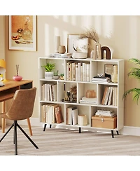 Slickblue 10-Cube Organizer Bookcase with Sturdy Metal Frame