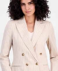Tahari Asl Women's Pinstriped Double-Breasted Blazer