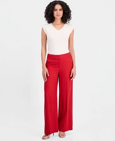 Tahari Asl Women's High Rise Wide-Leg Pants