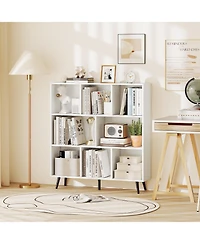 Slickblue 8-Cube Organizer Bookcase with Sturdy Metal Legs