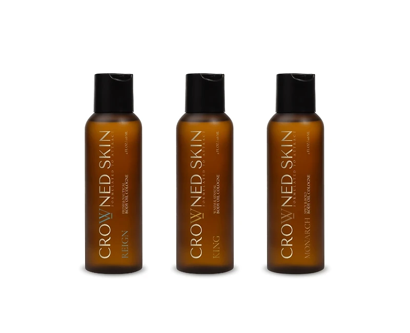 Crowned Skin King, Reign, and Monarch Body Oil Set
