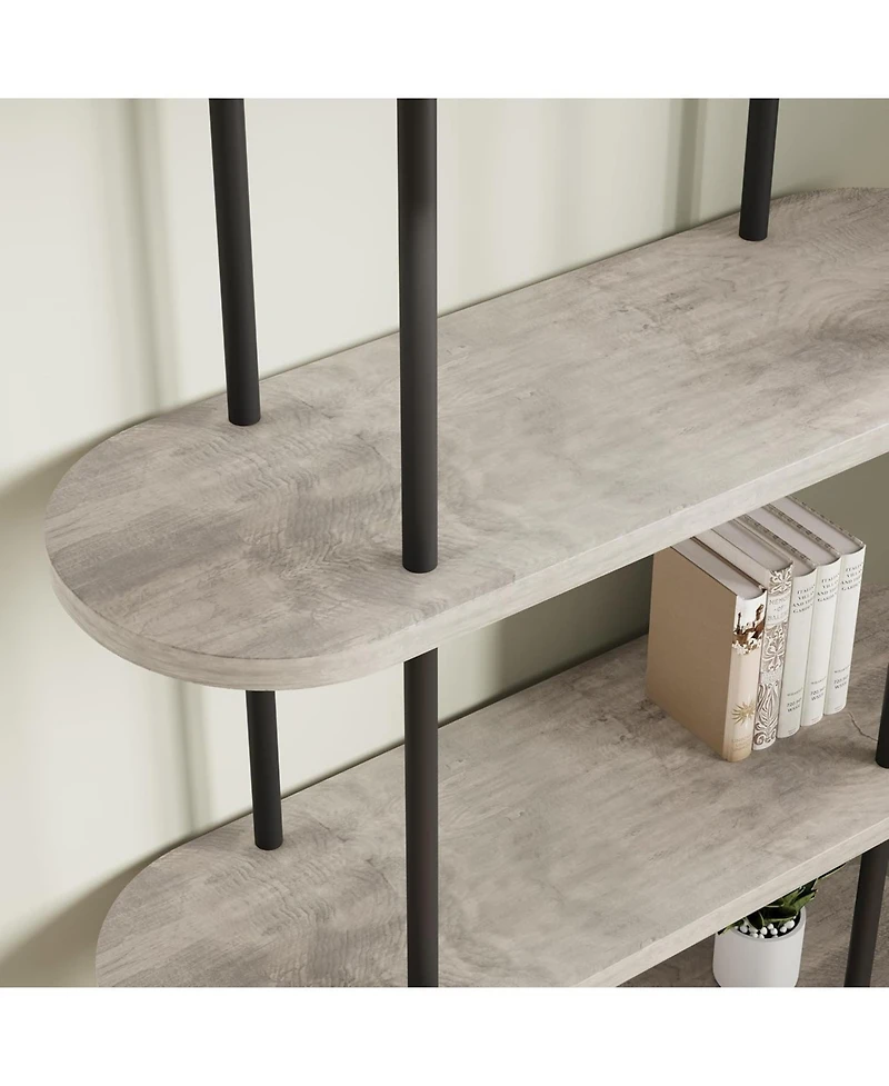 gaomon 2-Pack 71" Arched Bookshelf, 5-Tier Open Bookcase/Plant Stand, Freestanding Metal Frame Display Rack