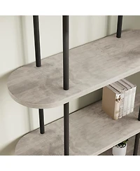 gaomon 2-Pack 71" Arched Bookshelf, 5-Tier Open Bookcase/Plant Stand, Freestanding Metal Frame Display Rack