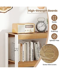 Sugift 3 Tier Bookshelf Wooden Bookcase with Dual Anti-Tipping Kits