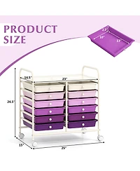 Sugift 12 Drawers Rolling Storage Cart for Home and Office