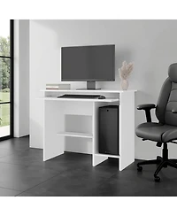 Depot E-shop Koyuk Computer Desk with Sliding Keyboard Tray, Lower Storage Shelf and Cpu Compartment