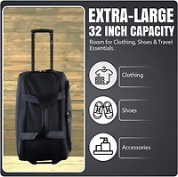 Carol 32" Lightweight Softside Rolling Duffel Bag
