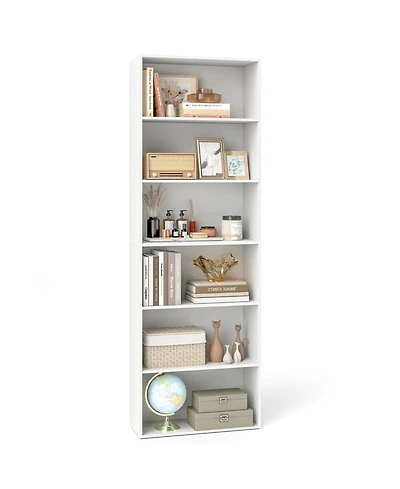 Sugift 6-Tier Bookcase with 6 Open Shelves and Anti-Toppling Kits