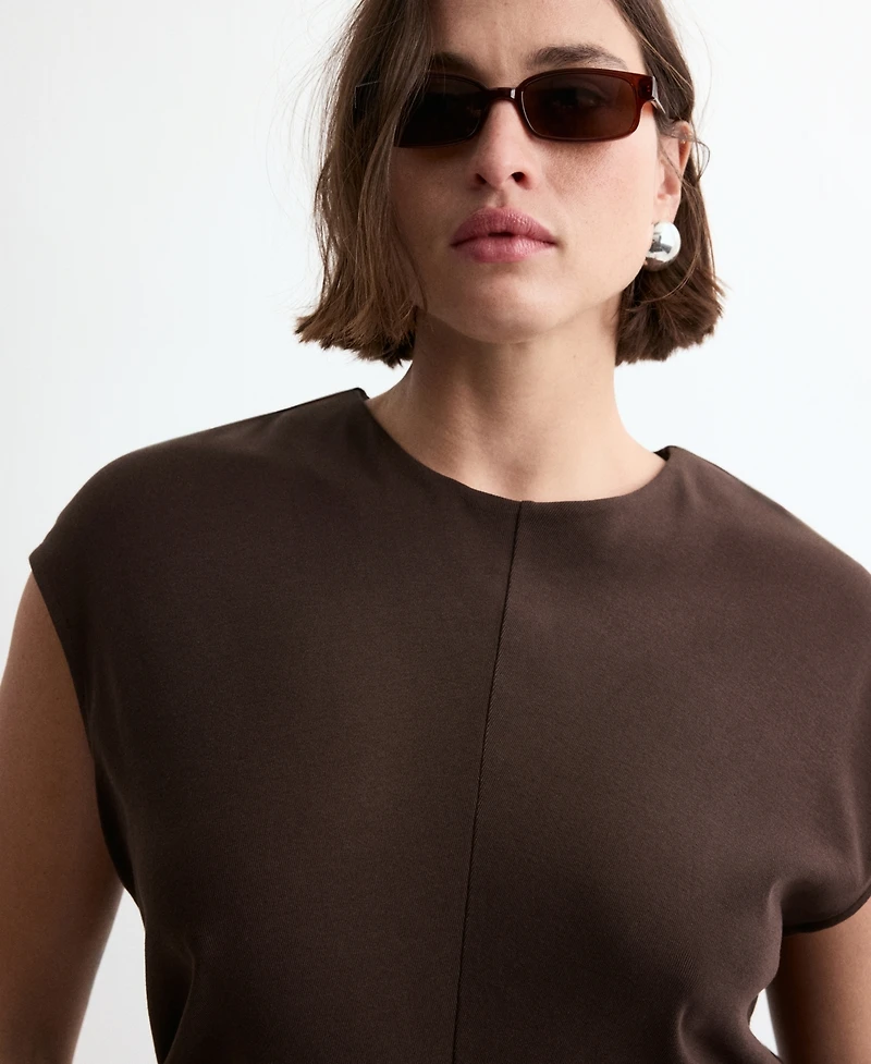 Mango Women's Draped Detail Midi-Dress