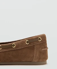Mango Women's Bow Suede Moccasins
