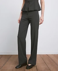 Mango Women's Straight Mid-Rise Pants