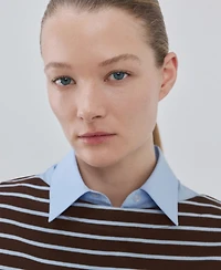 Mango Women's Striped Boatneck Sweatshirt