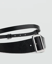 Mango Women's Leather Mixed Belt