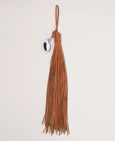 Mango Women's Leather Tassel Keychain