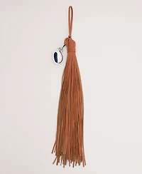 Mango Women's Leather Tassel Keychain