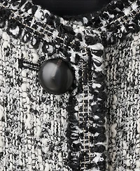 Mango Women's Frayed Ends Tweed Jacket