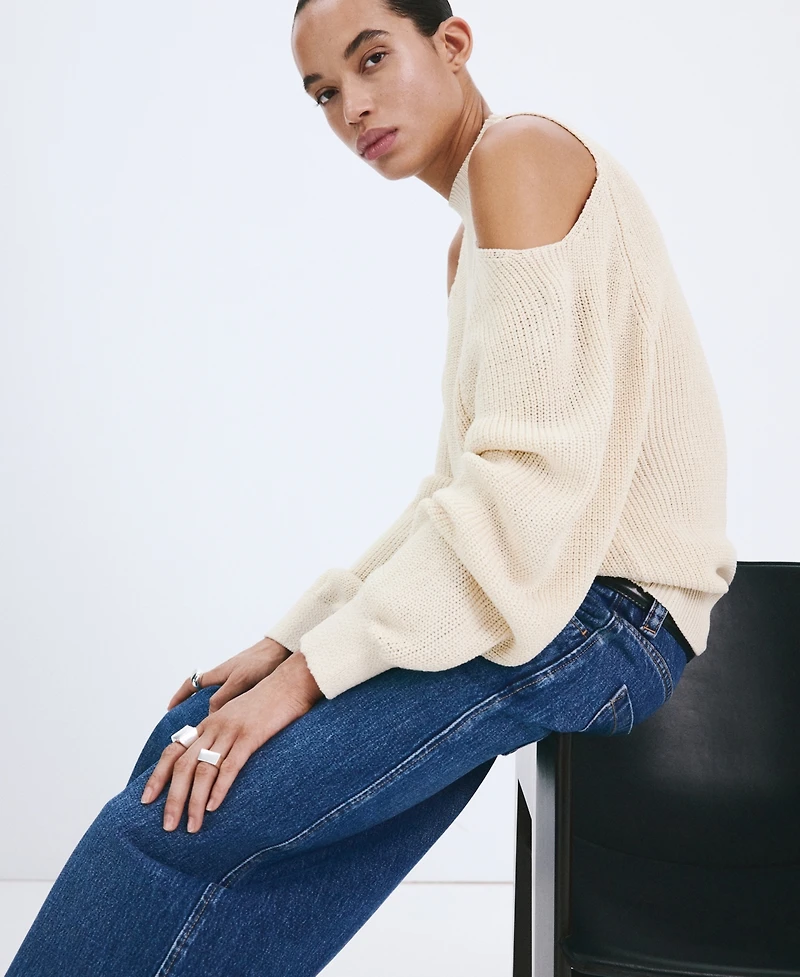 Mango Women's Off-The-Shoulder Knitted Sweater