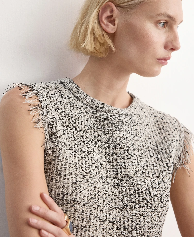 Mango Women's Fringe Trim Top