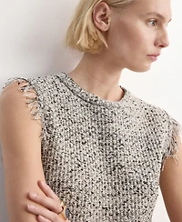 Mango Women's Fringe Trim Top