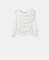 Mango Women's Polka-Dot Strapless Shirt