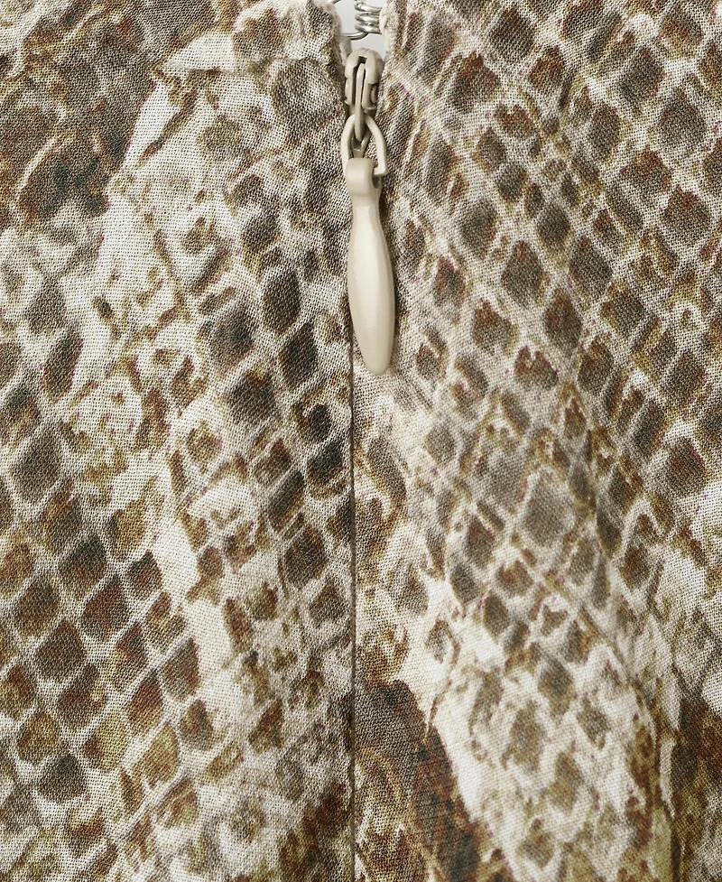 Mango Women's Animal-Print Midi-Skirt