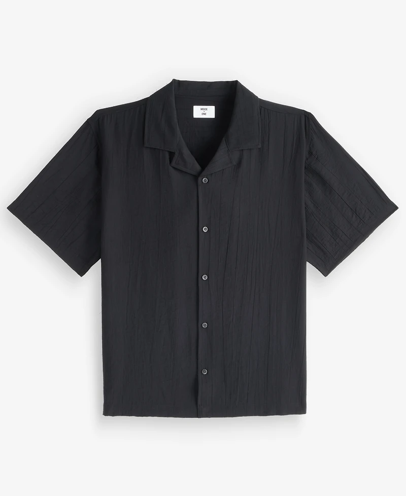 Mode of One Men's Short-Sleeve Relaxed-Fit Crinkled Shirt, Macy's Exclusive