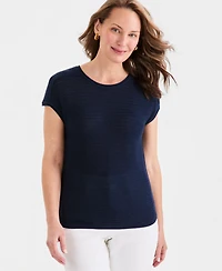 Style & Co Women's Open-Stitch Cap-Sleeve Sweater, Macy's Exclusive