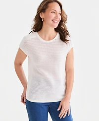 Style & Co Women's Open-Stitch Cap-Sleeve Sweater, Macy's Exclusive