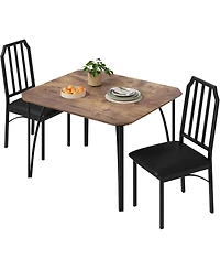 gaomon 5-Piece Dining Table Set for 4, Chamfer Design, Cushioned Chairs, Small Space Kitchen Table, Apartment Ready