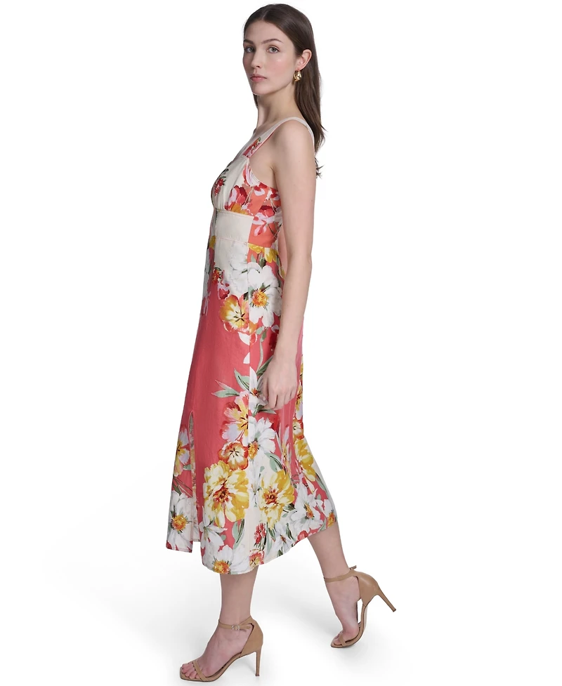 Vince Camuto Women's Sleeveless V-Neck Midi Dress