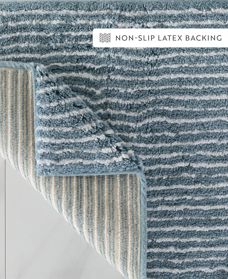 ienjoy Home Pinstripe Cotton Bath Mat, 34" x 21"
