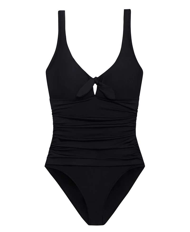 Lauren Ralph Front-Tie One-Piece Swimsuit
