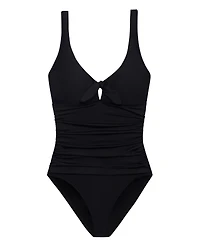 Lauren Ralph Front-Tie One-Piece Swimsuit