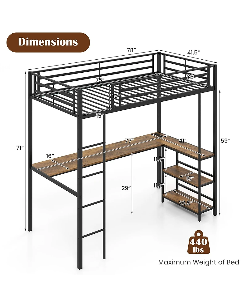 Gymax Twin Size Led Bed Frame w/ Charging Station Upholstered Headboard 4 Drawers