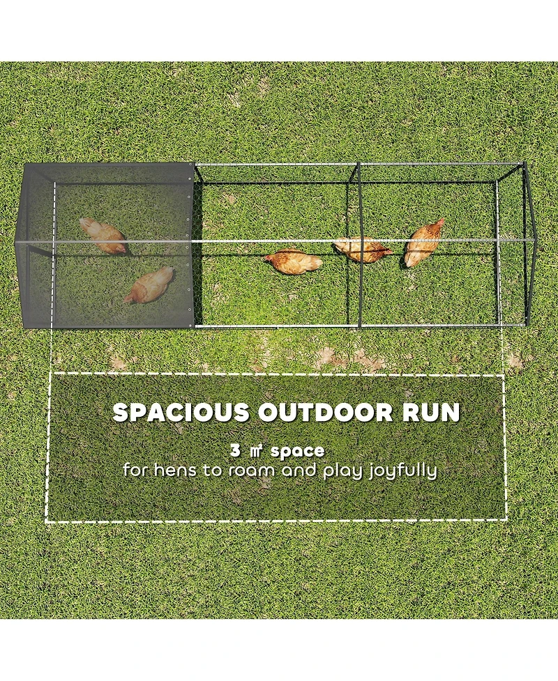 Large Metal Chicken Coop, Chicken Run with Waterproof and Anti-uv Cover