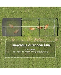 Large Metal Chicken Coop, Chicken Run with Waterproof and Anti-uv Cover