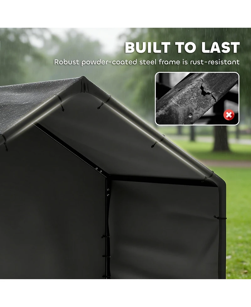 PawHut Dog Shade Shelter Outdoor, Dog House Outside with Canopy