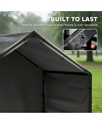 PawHut Dog Shade Shelter Outdoor, Dog House Outside with Canopy