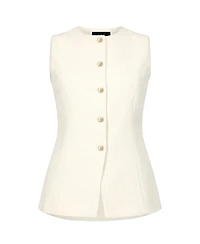 Ivonne Women's Tailored Vest with Front Buttons