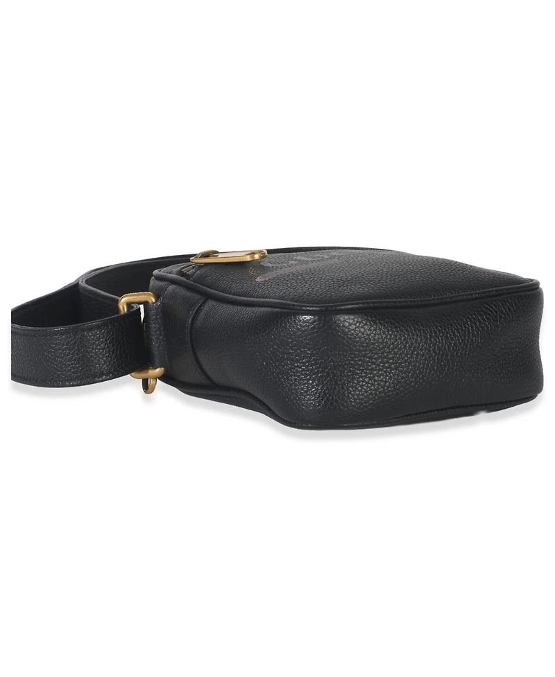 Pre-Owned Gucci Black Pebbled Calfskin Vintage Logo Messenger Bag